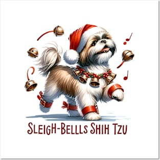 Sleigh Bells Shih Tzu Posters and Art